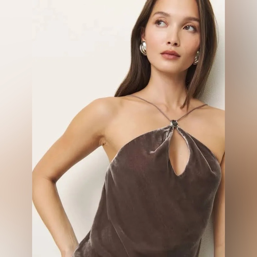 Reformation Brown Halter Top